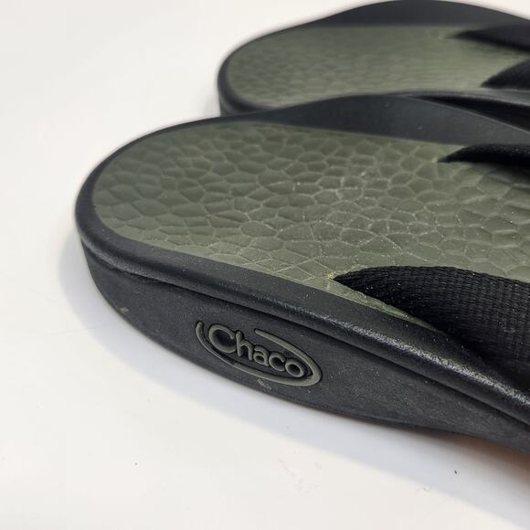 Chaco Mens Ecotread Black Green Flip Flop Thong Classic Sandals Size 13 Outdoor main image 7